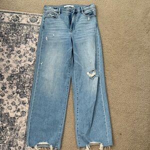 Altar'd State Light Blue Distressed Wide-Leg Jeans